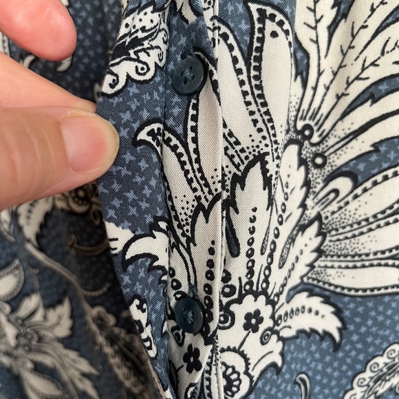 Button up drop waist dress, paisley like print - Picture 6 of 10